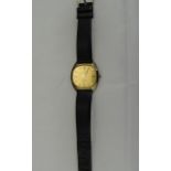 Omega 9ct Gold Quartz Constellation 1970's Wrist Watch with Original Leather Strap.