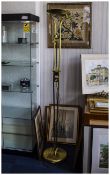 Modern Brass Standard Lamp With Adjustable Reading Arm