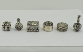 A Good Quality Collection of Vintage Handmade Silver Pill Boxes.