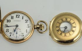 A Vintage and Quality Gold Plated Achievement Demi-Hunter Pocket Watch,