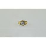 A Gents 9ct Gold Set Single Stone Dress Ring. Fully Hallmarked for 9ct. In Excellent Condition. 5.
