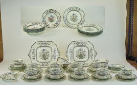 Copeland Spode ''Chinese Rose'' Dinner And Tea Service Comprising 10 Cups, 12 Saucers, 11 Side
