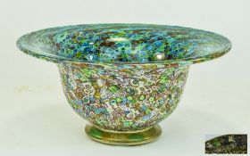 Alberto Dona Large Murano Cased Millefiori Glass Bowl, an inverted campagna shaped bowl,