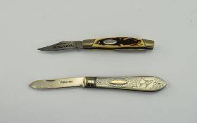 George V Nice Quality Silver Bladed and Pearl Handle Fruit Knife, Maker W. N.