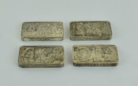 John Pinches Kings Of England Silver Ingots, 4 In Total. All Fully Hallmarked.