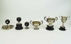 Collection Of Six Miniature Silver Trophies F.L.B.L.