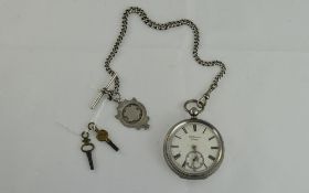 W. H. Benson London Silver Open Faced Pocket Watch.