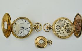 Helvetia Gold Plated Demi Hunter Pocket Watch, Gold Case Guaranteed to Wear 10 years,