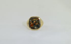 Gents 9ct Gold Heavy Set Large Bloodstone Dress Ring. Fully Hallmarked. Excellent Condition. 10.