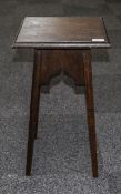 Early 20thC Small Oak Table/Plant Stand.