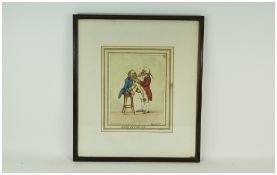 James Gillray Framed Hand Coloured Engraving 'Easing The Tooth-Ach' Published May 7th 1796 By H