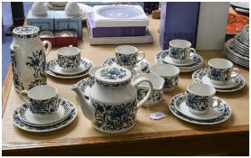 Staffordshire ''Midwinter'' Part Coffee Set. Comprising coffee pot, tea pot, 7 cups and 8 saucers, 9