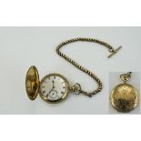 Elgin - Ornate and Impressive Gold Plated Full Hunter Pocket Watch with Art Nouveau Decoration to