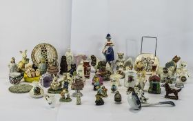 Box Of Misc Pottery, Comprising Ornaments, Figures, Vases,