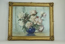Sidney P Winder Framed Watercolour, Stilllife Floral Bouquet And Vase, Signed Bottom Left.