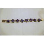 Russian Faux Alexandrite 19th Century Bracelet, comprising eight large, faceted, round cut faux