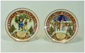 Wedgwood, Pair of Childrens Christmas Plates 1979 and 1980