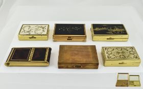 A Small Collection of Good Quality Swiss and English Musical Compacts / Boxes ( 6 ) In Total. c.