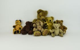 7 Jointed Teddy Bears Makes To Include Merrythought, Mary Meyer, Marie Stott, Shirley Latiner,
