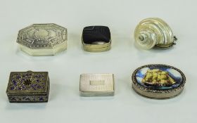 Contemporary and Vintage Collection of Silver Pill Boxes, with One Scottish,