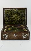 Victorian Rosewood Travelling Toiletry Box Mother Of Pearl Inlay,