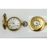 Lever Brothers of New York 14kt Gold Demi Hunter Pocket Watch.