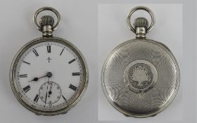 Victorian Open Faced Silver Pocket Watch, Fully Hallmarked and In Nice Untouched Working Condition.