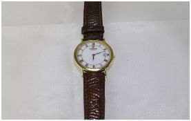 Raymond Weil - Just-Date 18ct Gold Electroplated Gents Quartz Wrist Watch with Original Leather
