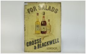 Late 19th Century Printed Enamelled Tin Advertising Sign for Crosse & Blackwell London,