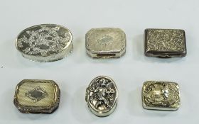 A Nice Collection of Vintage and Modern Silver Pill Boxes.