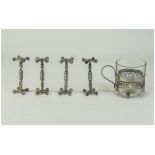 Antique - Solid Set of 4 Silver Plated K