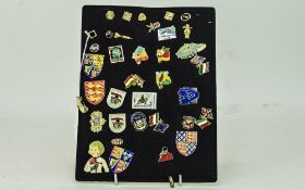 Collection Of Metal Pins And Badges, Som