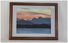 R Wells Framed And Glazed Watercolour De