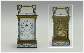 Large Enamelled Modern Carriage Clock, Repeating Mechanism,