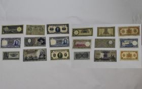 Netherlands Collection of Eight ( 8 ) Dutch Bank Notes, From The 1940's. 2.5 Gulden to 20 Gulden.
