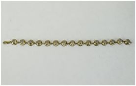 9ct Gold Moonstone Bracelet, Length 7½ Inches, Fully Hallmarked,