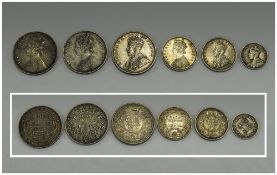 British / India Collection of Silver Coins, Half Rupee 1916 - E.F or Better, Half Rupee 1895 - E.