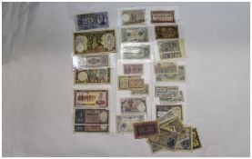 World Banknotes, Mixed Collection Of Banknotes (30+) Comprising Two 1967 Switzerland 20 Franken,
