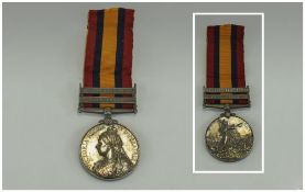 South Africa, Queen Medal with Two Bars - Clasps Awarded to P.J. Mills 1740 RL FUS.