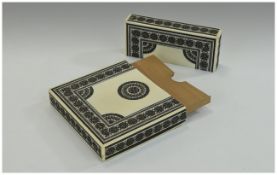 Early 20th Century Ivory Inlaid Card Case, A Nicely Decorated Card Case with Geometric Design, to