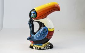 Guiness Figural Hand Painted Money Box, In The Form of a Toucan. Height 9 Inches, Excellent