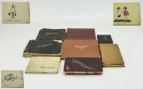 A Collection of Late 19th Century and Early 20th Century Collection of Autograph and Doodle Books,