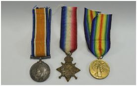 World War 1 Trio of Medals. Awarded to PTE.H.Barker M2-102713 A.S.C.