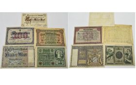 German Collection of Bank Notes. 1/ 100 Marks Bank Note, Date 1 Jan 1922, Serial Number E337666.
