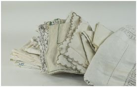 Quantity of LInen including table cloths, doilies, arm rests, place mats etc.