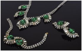 Vintage Paste Set (Diamond And Emerald) Necklace.