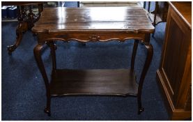 Early 20thC Occasional Table, Shaped Top, Cabriole Legs With Stretcher Base.