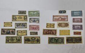 A Very Good Collection of South American Bank Notes ( 13 ) In Total.