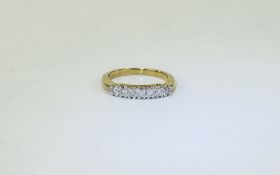 Diamond Eternity Ring Set With 7 Round Brilliant Cut Diamonds, Unmarked Tests High Carat,
