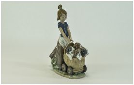 Lladro Figure ' Litter of Fun ' Model Num 5364. Issued 1986 - Retired. Height 9 Inches.
